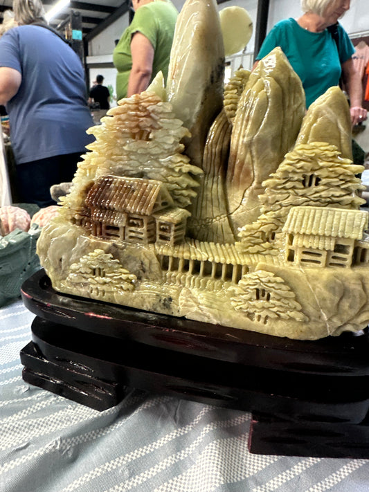 Very large,Very heavy jade, Chinese village